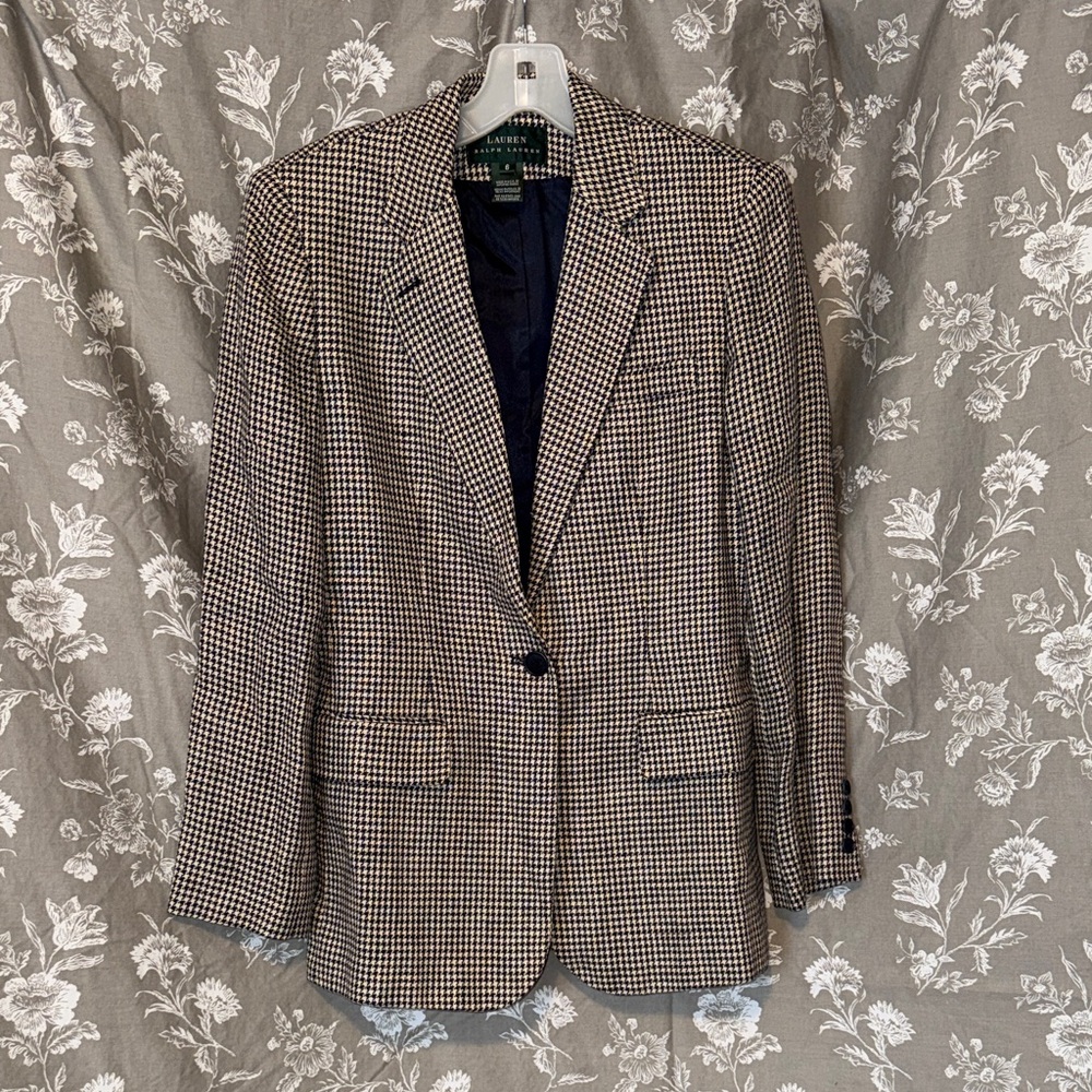 Lauren Ralph Lauren Houndstooth Linen Jacket
